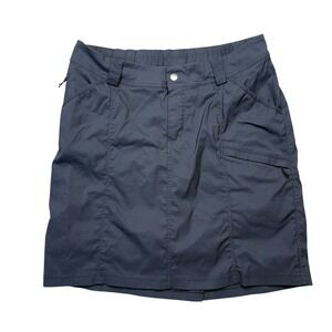 Duluth Trading Womens Skirt 14 Gray Nylon Hiking Outdoor Active Zip Pockets